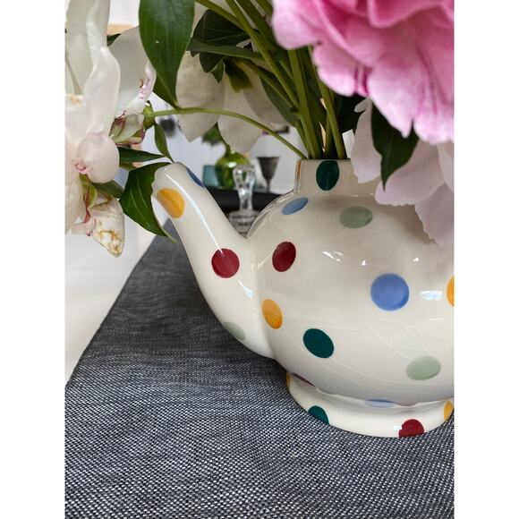 Emma Bridgewater Colorful Polka Dot Tea Pitcher Teapot No Lid - Picture 11 of 11